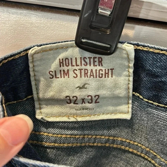 Holister Men’s Slim Straight Dark Wash Jeans size 32 - Picture 2 of 5